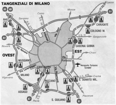 mappa tangenziale Milano